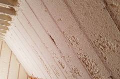 Spray foam on a ceiling