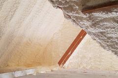 Spray foam in a wall cavity